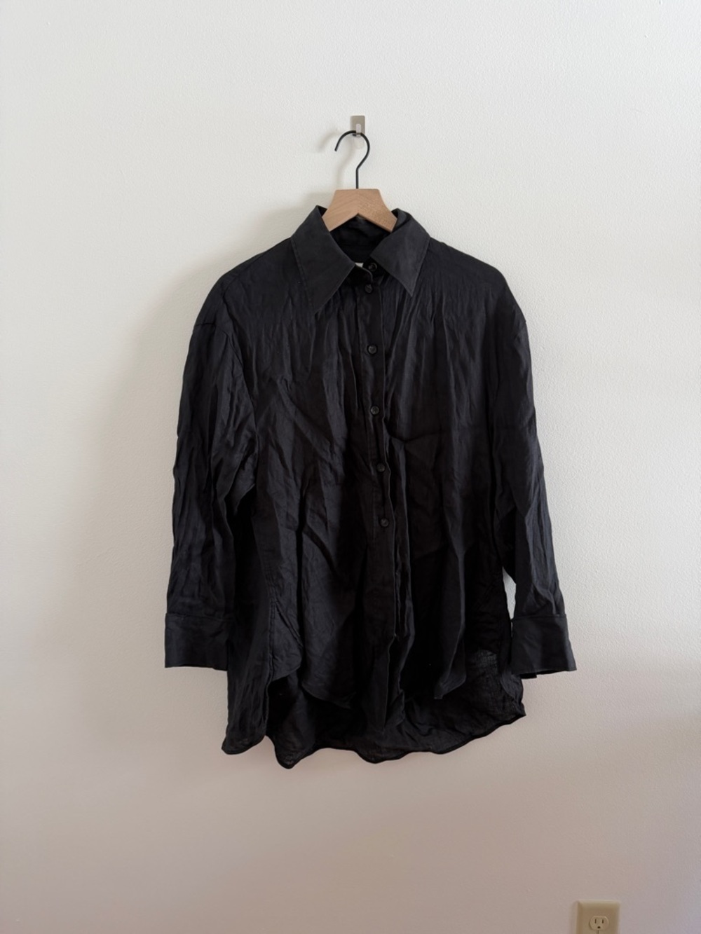 COS Black Long-Sleeve Button Tunic